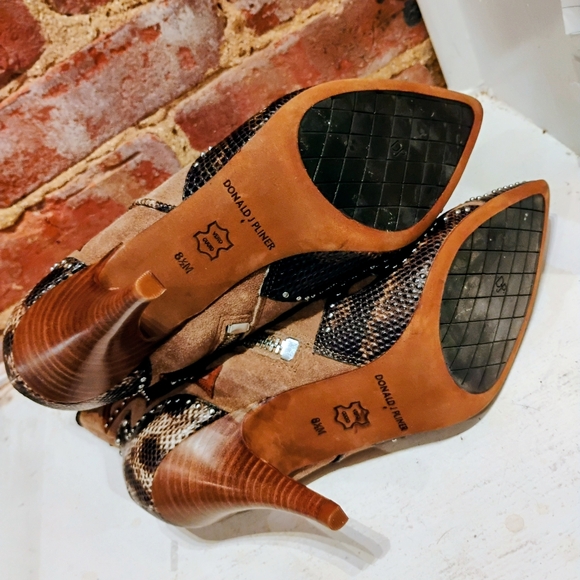 Donald J. Pliner Tonto Suede/Lizard  Studded Boot Size 8.5 NWOB
